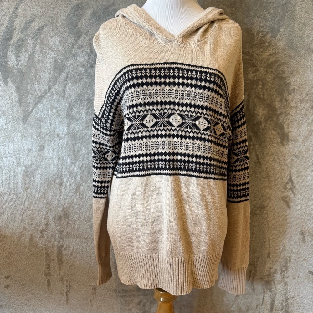 GAP Cozy Hoodie Festive Winter Sweater Wmn’s Sz M